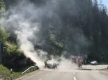 Flims GR - Auto gerät in Brand