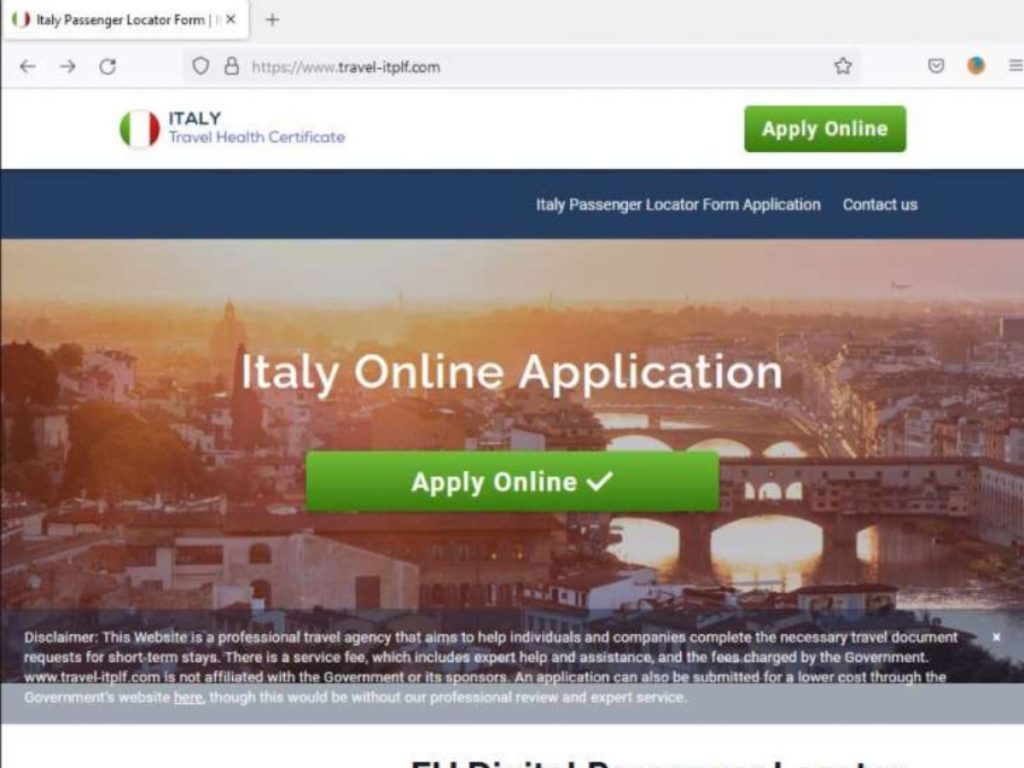 Websiten-Betrug: Vorsicht vor gefälschten Italien-Einreiseformularen