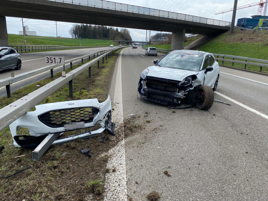 Sirnach TG: Bei Unfall auf A1 in die Leitplanke geprallt