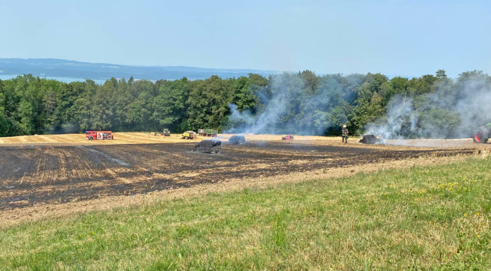 Steckborn TG: Ballenpresse gerät durch Funkenflug in Brand