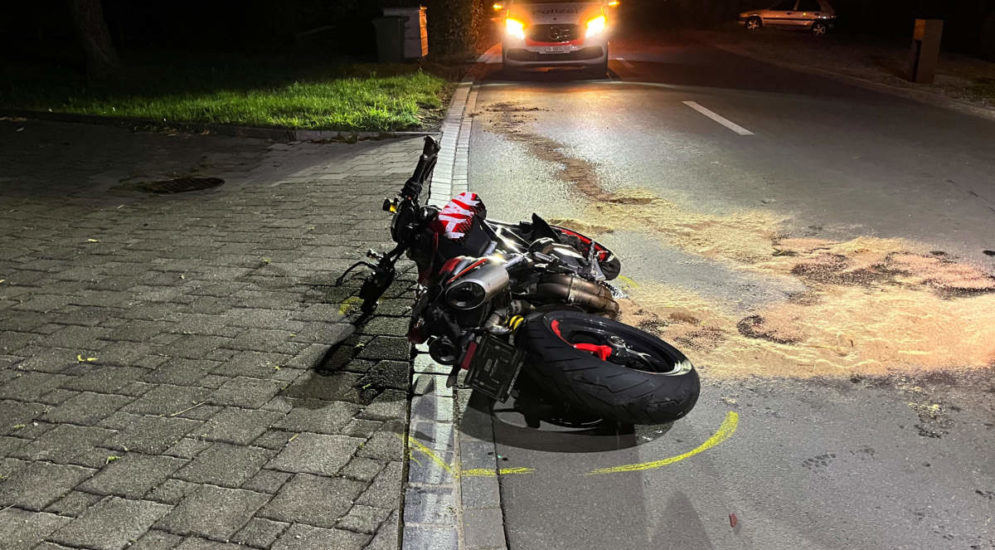 Langrickenbach: Motorradfahrer prallt bei schwerem Unfall gegen Zaun