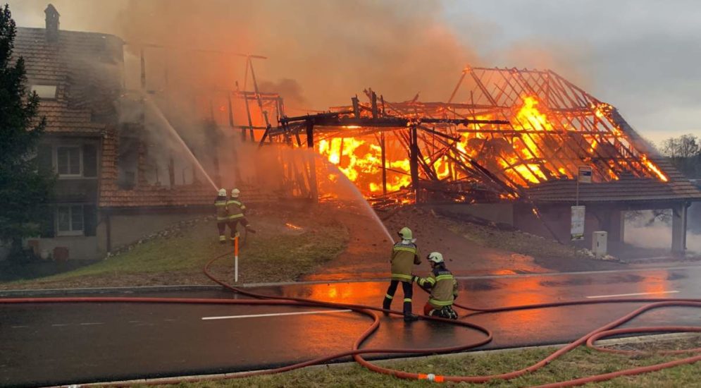 Brand in Günsberg SO: Oekonomiegebäude komplett zerstört