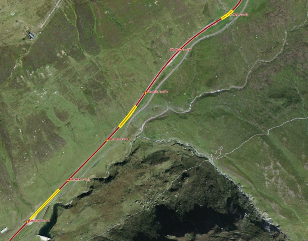 Vogelperspektive auf Kartenausschnitt mit Oberalpstrasse