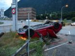 Chur GR: Auto überschlägt sich bei Unfall