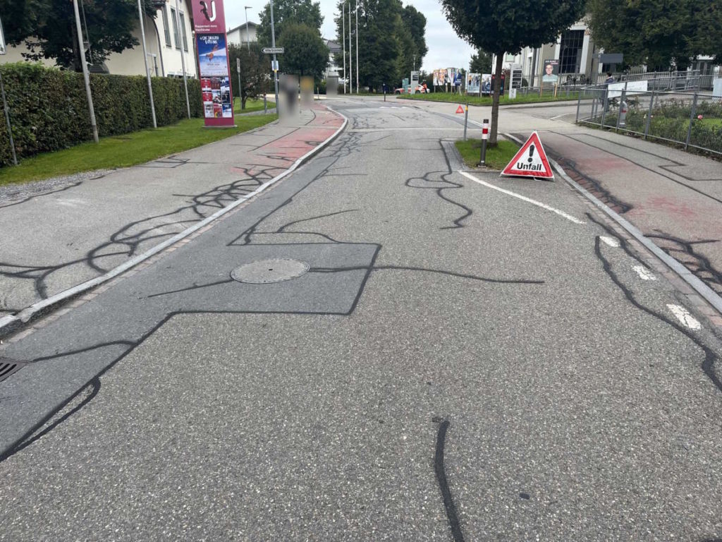 Unfallstrasse in Rapperswil-Jona