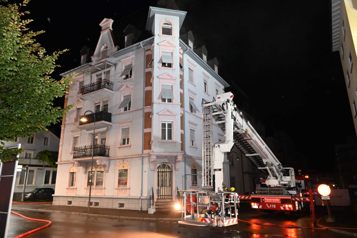 Vom Brand betroffenes Haus in Rorschach