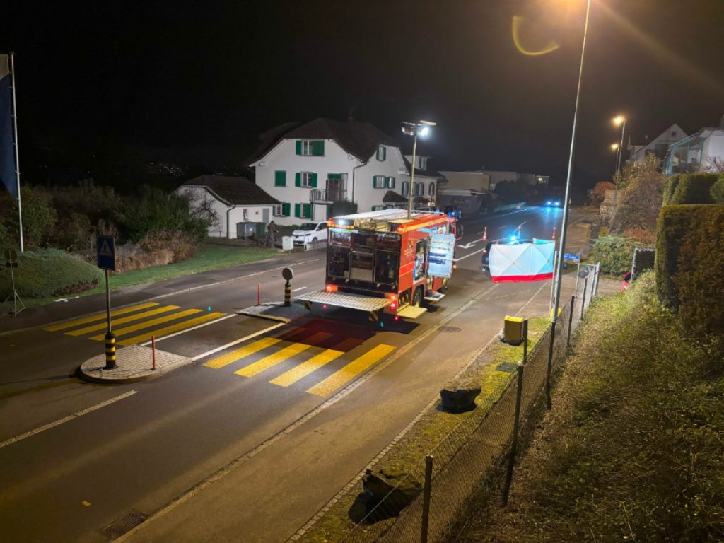 Unfallstelle Fussgängerüberweg bei Nacht