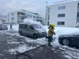 St. Margrethen (SG): Auto auf Parkplatz in Brand