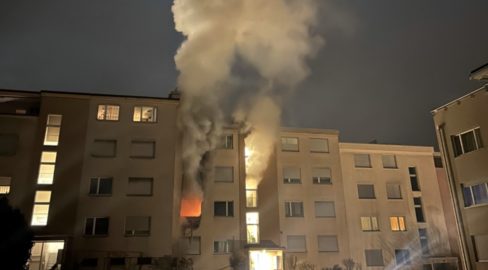 Hausbrand in Altendorf SZ am Morgen