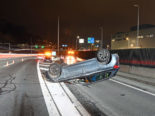 Luzern: Heftiger Unfall auf Autobahn – Auto kippt um